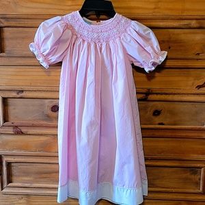 Pink handmade smocked dress 5T